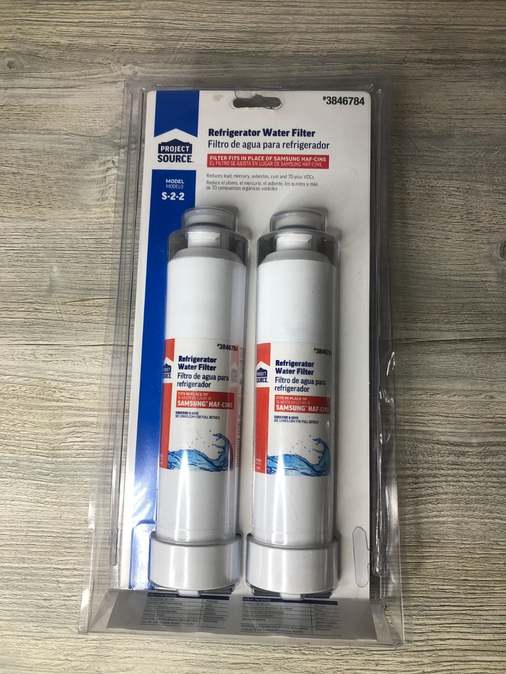 Project Source S-2-2 3846784 HAF-CINS Refrigerator Water Filter 2 Pack